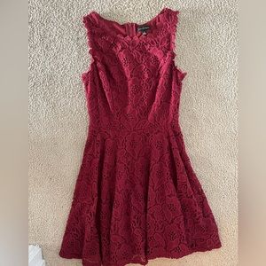 Jodi Kristopher burgundy fit and flare dress - size 5